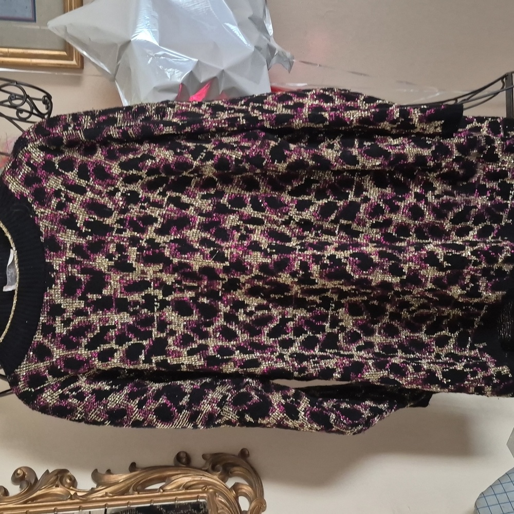 Sparkly Leopard Print Vintage Sweater